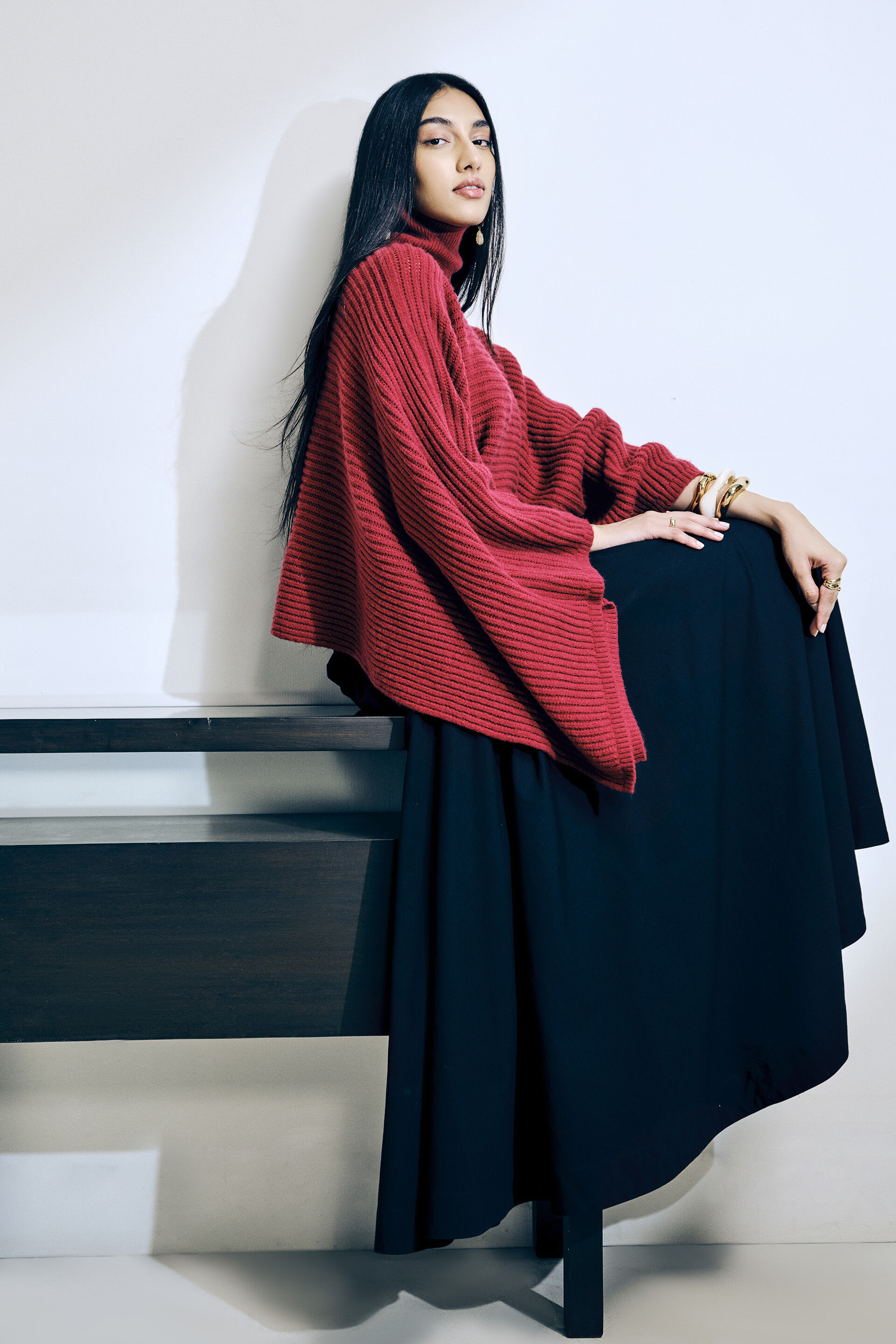 Deep Carmine Red Sweater, Wine, image 8